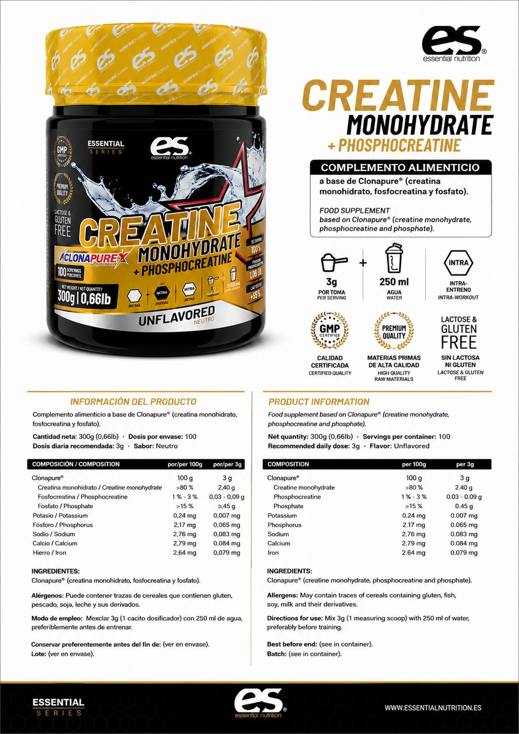 CREATINA CLONAPURE® 300g