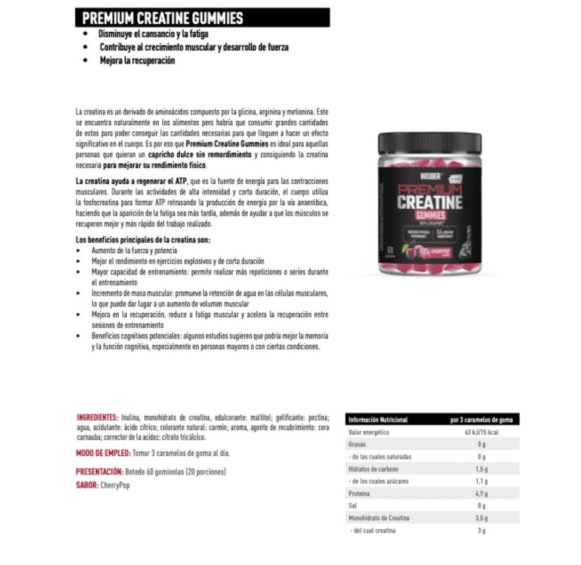 PREMIUM CREATINE GUMMIES (WEIDER)
