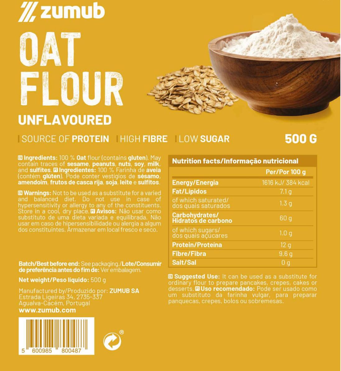 HARINA DE AVENA 500g