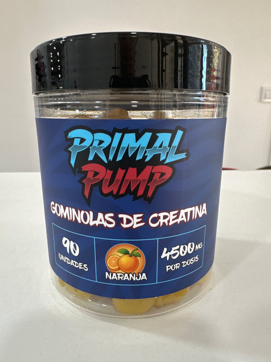 Gominolas de creatina Primal Pump (sabor a laranxa) 