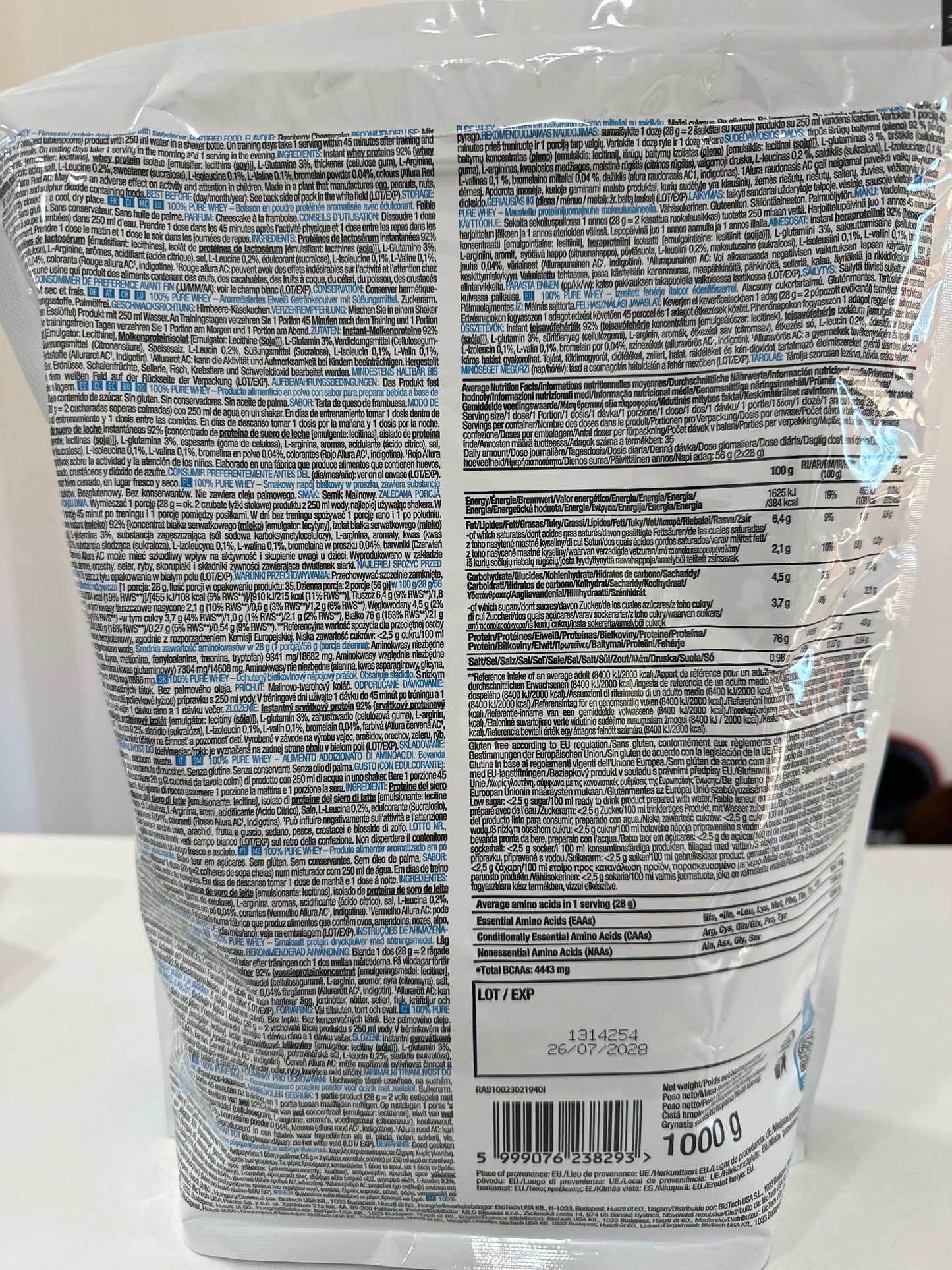 100 % soro de leite puro - 1000 g 