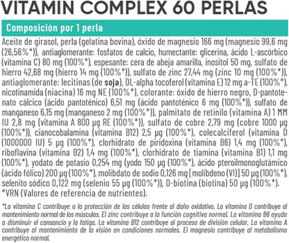 Vitamin Complex 60 Perlas – Fórmula Completa de 12 Vitaminas y 8 Minerales