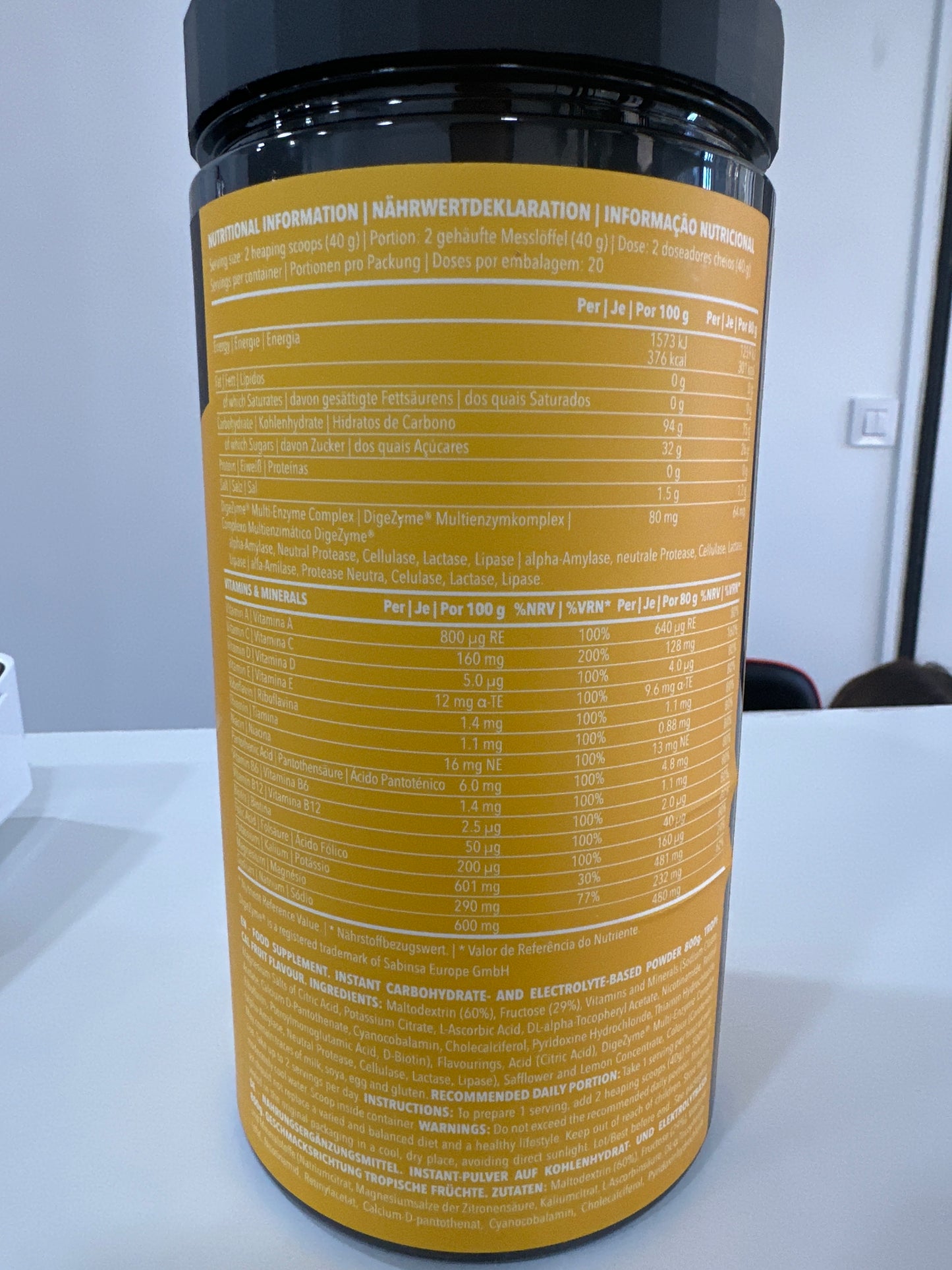 Bebida isotónica Energy IsoCarb 800 g 