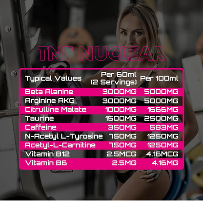 NXT Nutrition TNT Nuclear Shots - Bebida preentrenamiento 60 ml (1u)