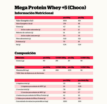 Mega Proteína de soro de leite+5 900 g