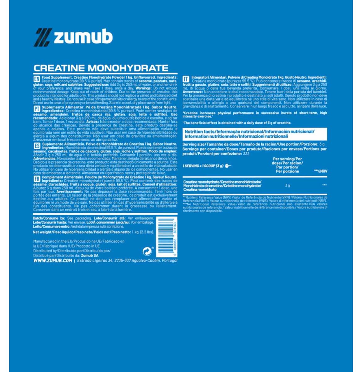 CREATINA MONOHIDRATA 1 kg