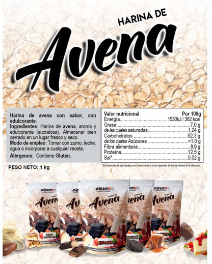 1 KG DE FARINHA DE AVEA SABOR A TARTA DE QUEIXO